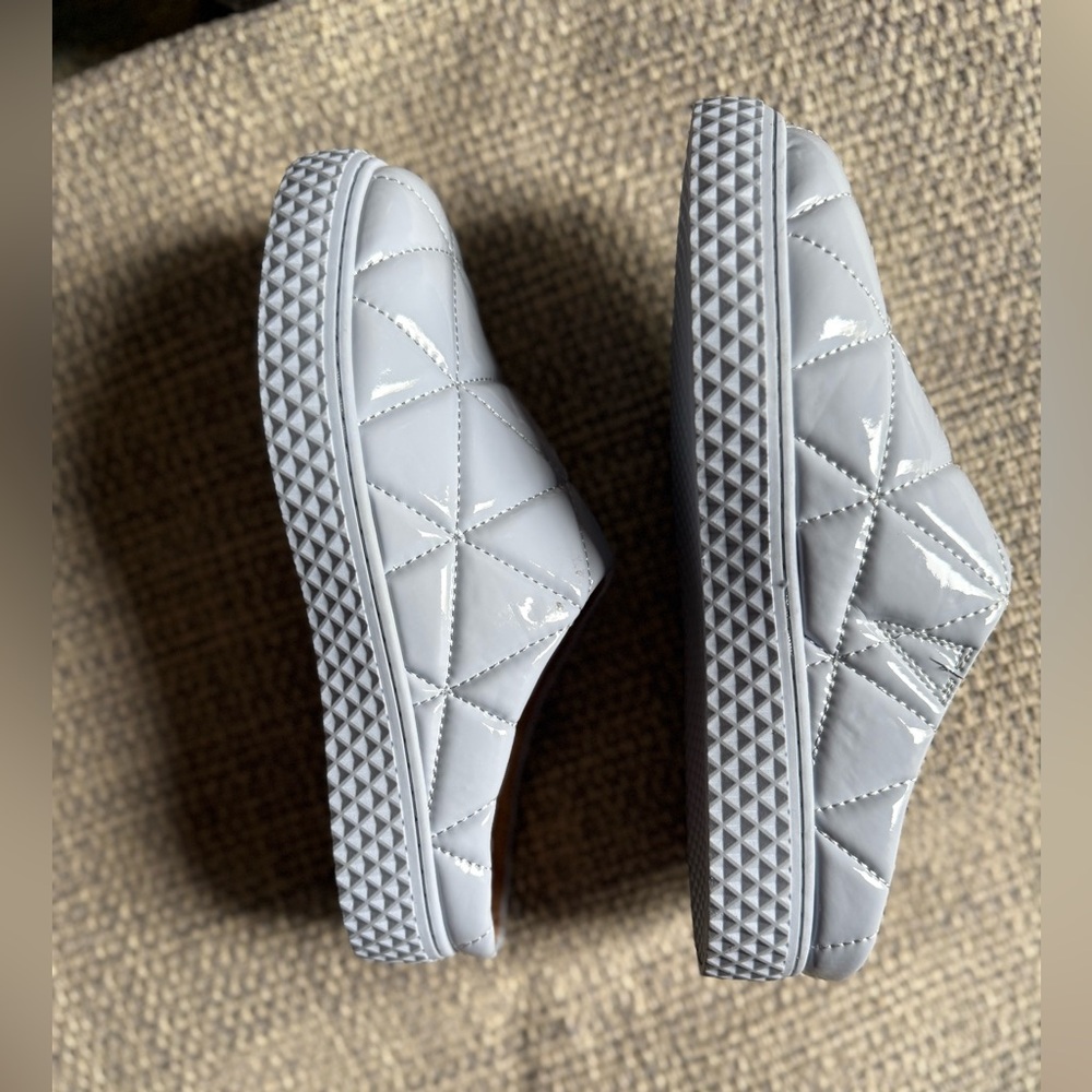 Aerosoles Ella Faux Leather Quilted Slide Shoes Light Blue Gently Worn 7 M
